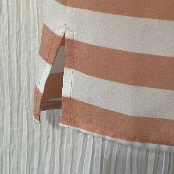 Loft Blouse Striped Split Neck 3/4 Sleeve XS - Picture 3 of 6
